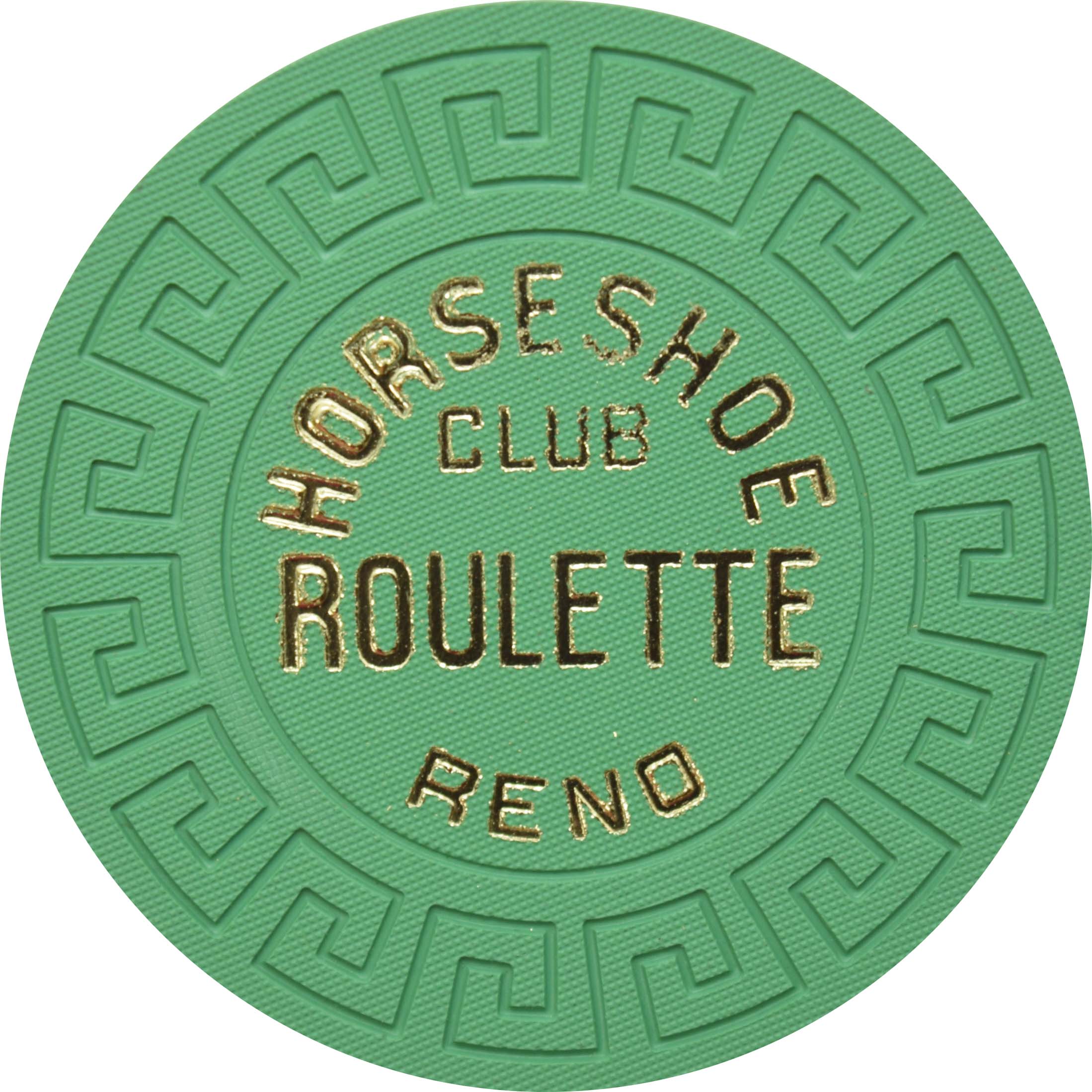 Horseshoe Club Casino Reno Nevada Green Roulette Chip 1970s