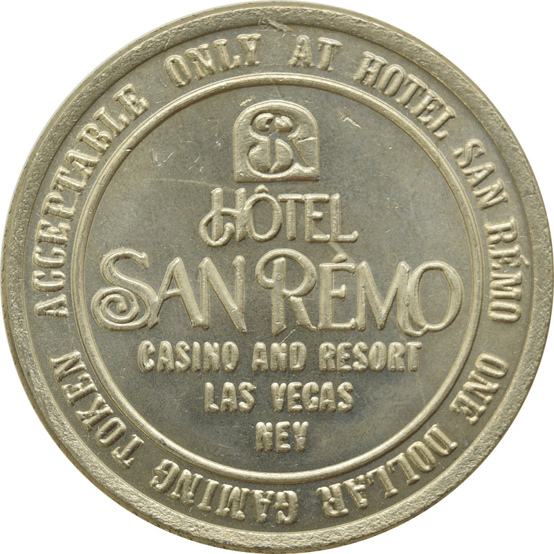 Hotel San Remo Casino Las Vegas NV $1 Token 1989