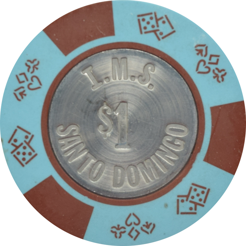 I.M.S. (Dominican Concorde) Santo Domingo Dominican Republic $1 Coin Inlay Chip