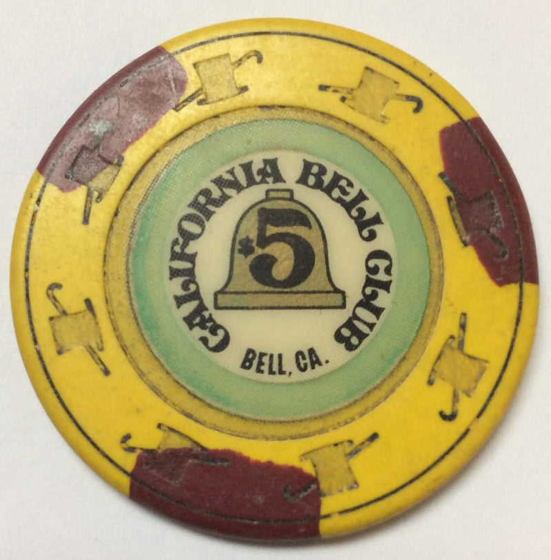 California Bell Club Casino $5 Chip