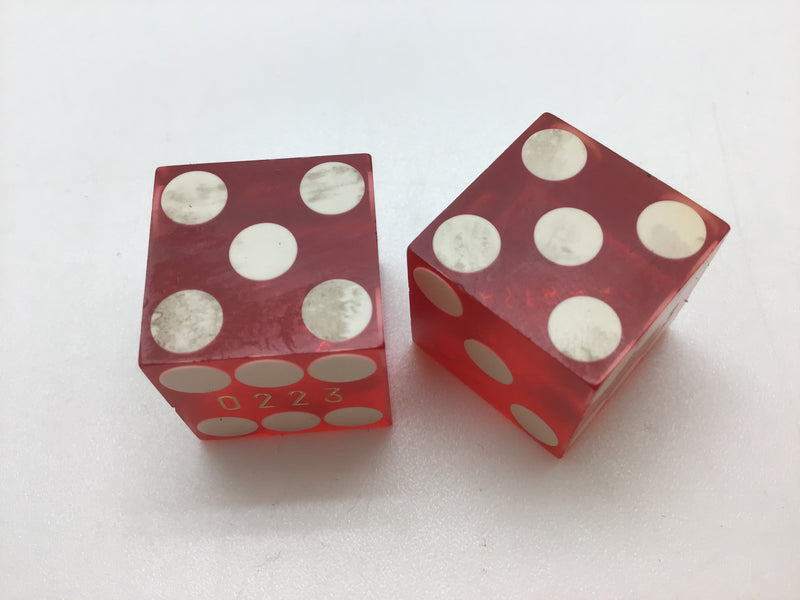 Castaways Casino Las Vegas Red Dice Pair Matching Numbers