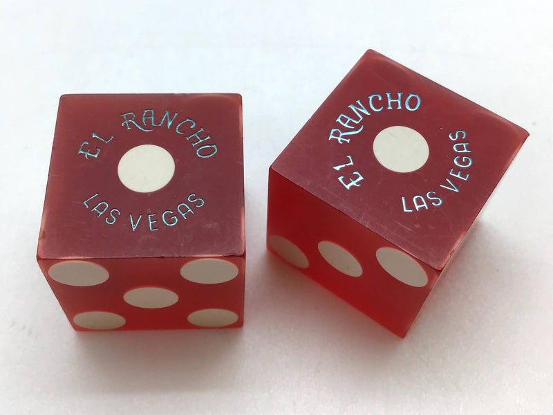 El Rancho Casino Las Vegas Nevada Red Dice Pair Vintage