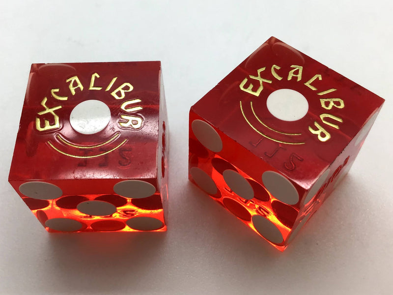 Excalibur Casino Las Vegas Nevada Red Dice Pair Matching Numbers