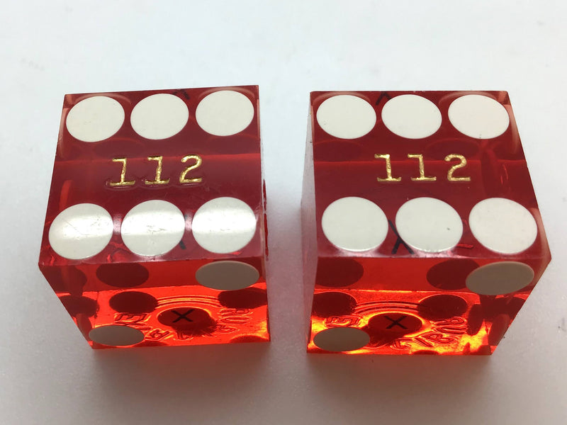 Excalibur Casino Las Vegas Nevada Red Dice Pair Matching Numbers