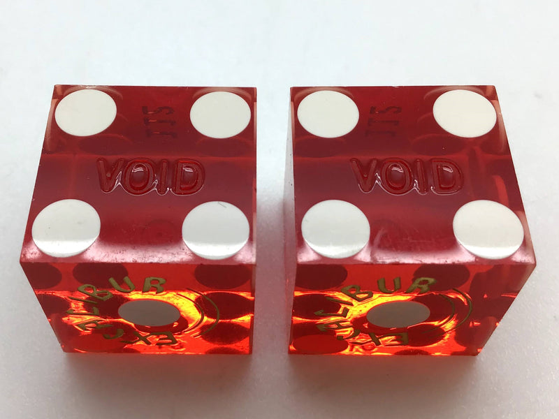 Excalibur Casino Las Vegas Nevada Red Dice Pair Matching Numbers