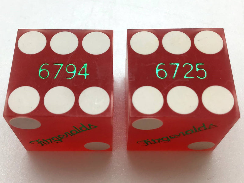 Fitzgeralds Casino Las Vegas Nevada Red Dice Pair Vintage