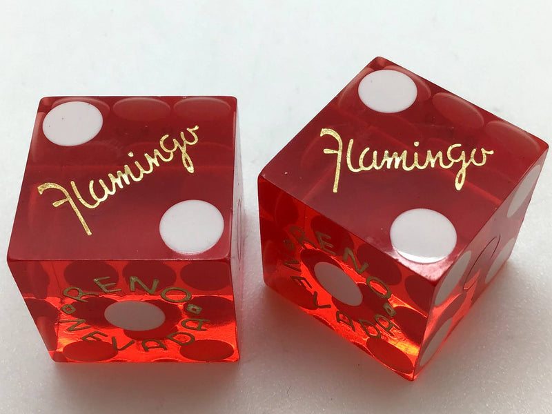 Flamingo Casino Reno Nevada Red Dice Pair Matching Pair