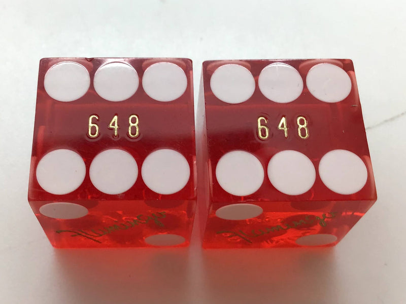 Flamingo Casino Reno Nevada Red Dice Pair Matching Pair