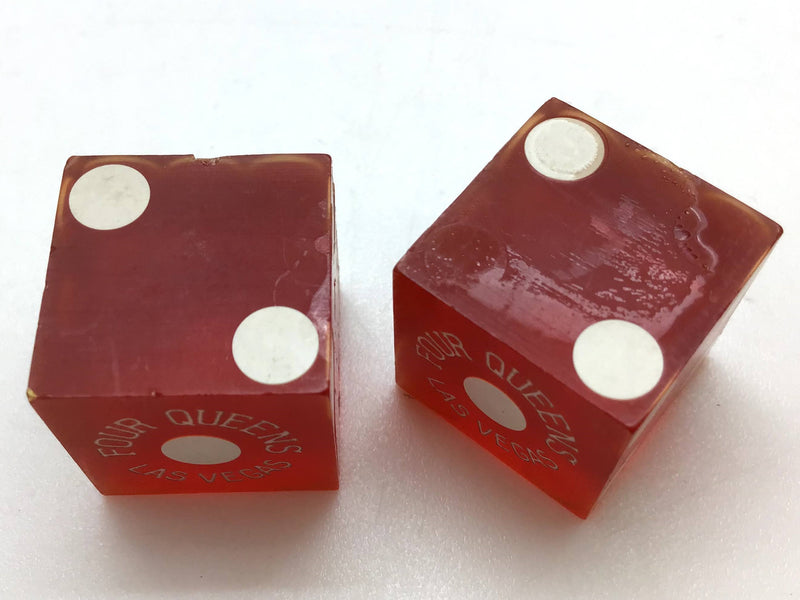 Four Queens Casino Las Vegas Nevada Red Dice Pair Vintage