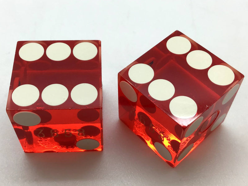 Four Queens Casino Las Vegas Nevada Red Dice Pair Vintage Matching Numbers