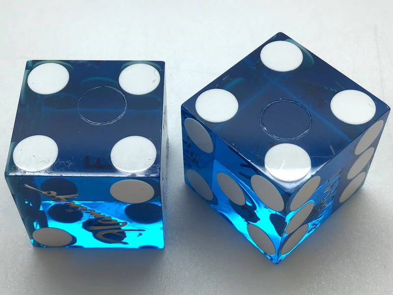 Flamingo Casino Las Vegas Nevada Blue Dice Pair Matching Numbers