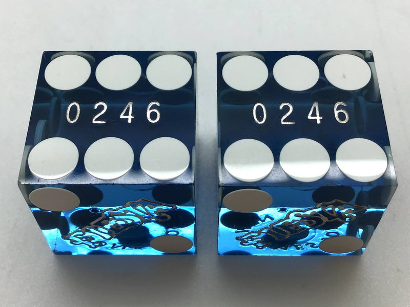 Fiesta Casino Las Vegas Nevada Blue Dice Pair Matching Numbers