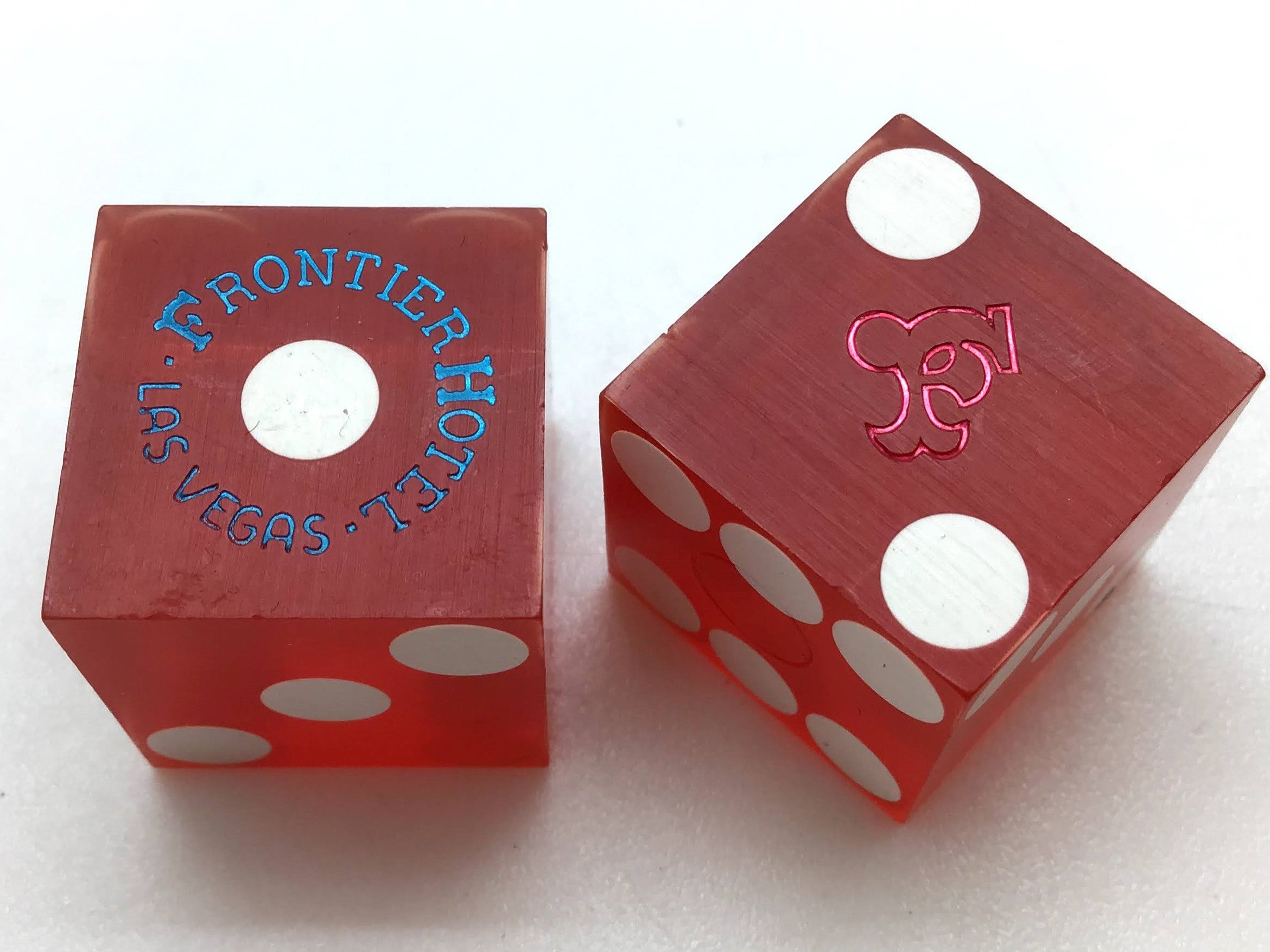 Frontier Casino Las Vegas Nevada Red Dice Pair Vintage