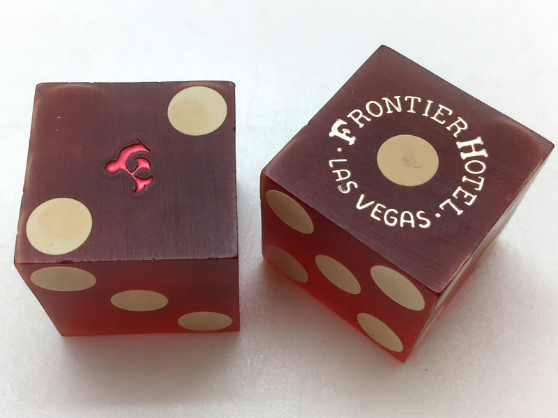 Frontier Casino Las Vegas Nevada Red Dice Pair Vintage