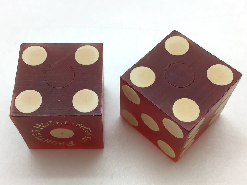 Frontier Casino Las Vegas Nevada Red Dice Pair Vintage