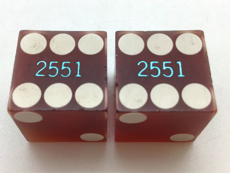 Foxy's Firehouse Casino Las Vegas Nevada Red Dice Pair Matching Numbers