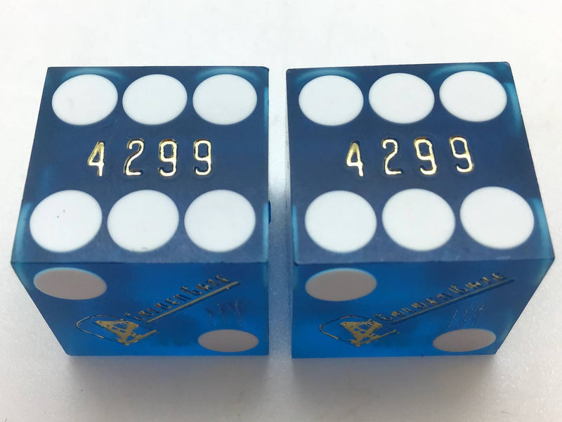 Golden Gate Casino Las Vegas Nevada Blue Dice Pair Matching Numbers