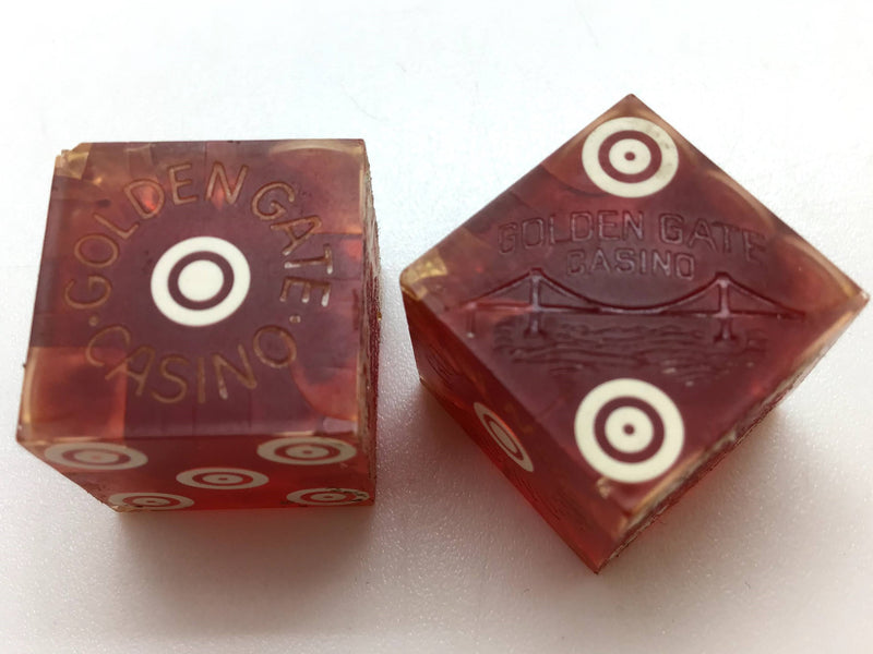 Golden Gate Casino Las Vegas Nevada Red Dice Pair Vintage