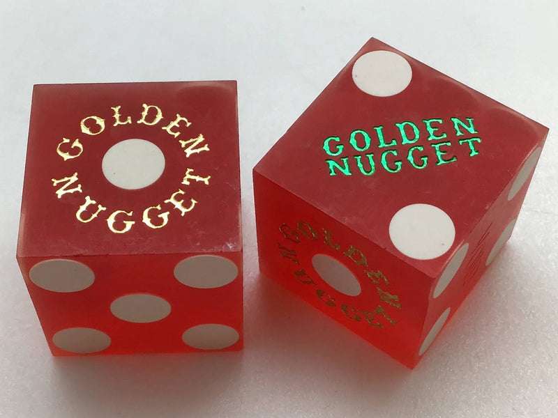 Golden Nugget Casino Las Vegas Nevada Red Dice Pair Vintage