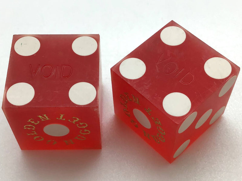 Golden Nugget Casino Las Vegas Nevada Red Dice Pair Vintage