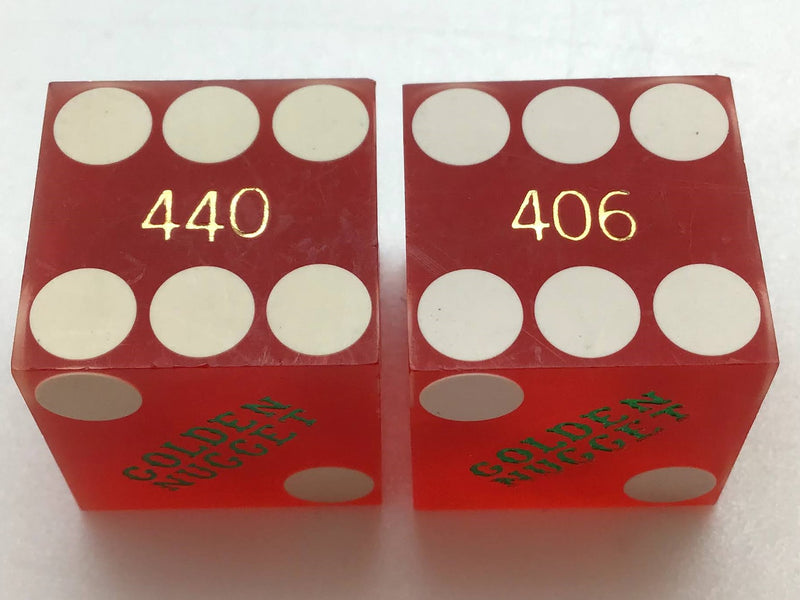 Golden Nugget Casino Las Vegas Nevada Red Dice Pair Vintage