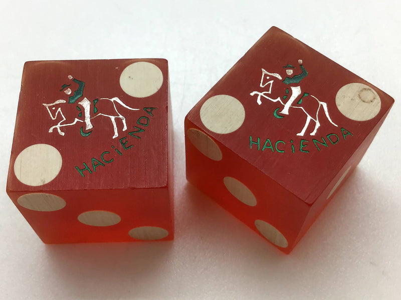 Hacienda Casino Las Vegas Nevada Red Dice Pair Vintage