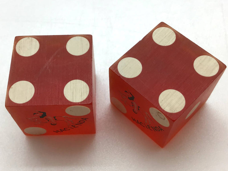 Hacienda Casino Las Vegas Nevada Red Dice Pair Vintage