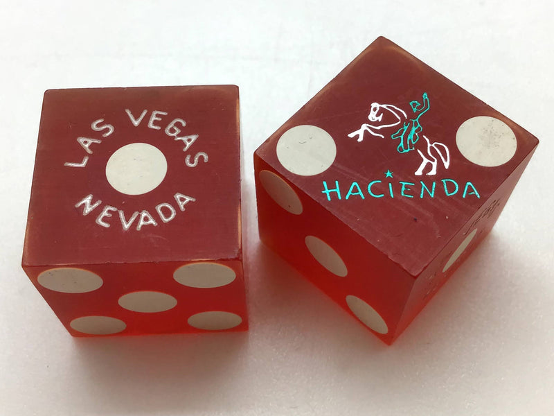 Hacienda Casino Las Vegas Nevada Red Dice Pair Vintage