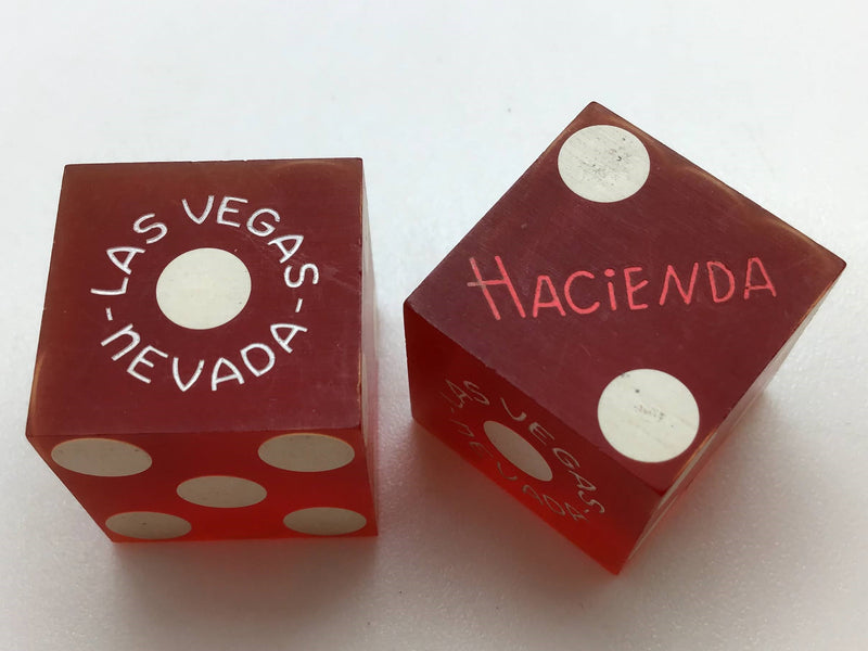 Hacienda Casino Las Vegas Nevada Red Dice Pair Vintage