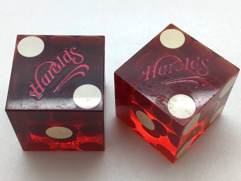 Harold's Club Casino Reno Nevada Red Dice Pair Vintage