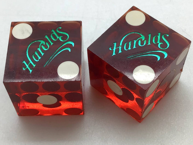 Harold's Club Casino Reno Nevada Red Dice Pair Vintage