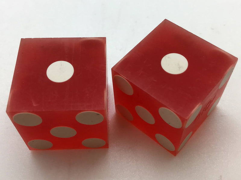 Harrah's Casino Laughlin Nevada Red Dice Pair Vintage