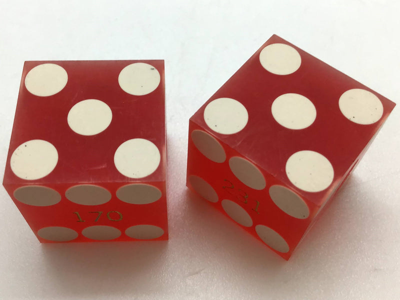 Harrah's Casino Laughlin Nevada Red Dice Pair Vintage