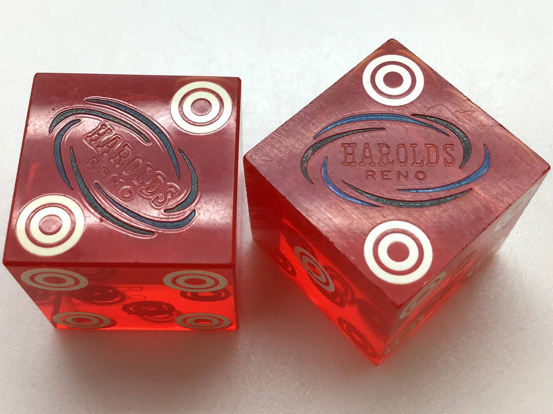 Harold's Club Casino Reno Nevada Red Dice Pair Vintage