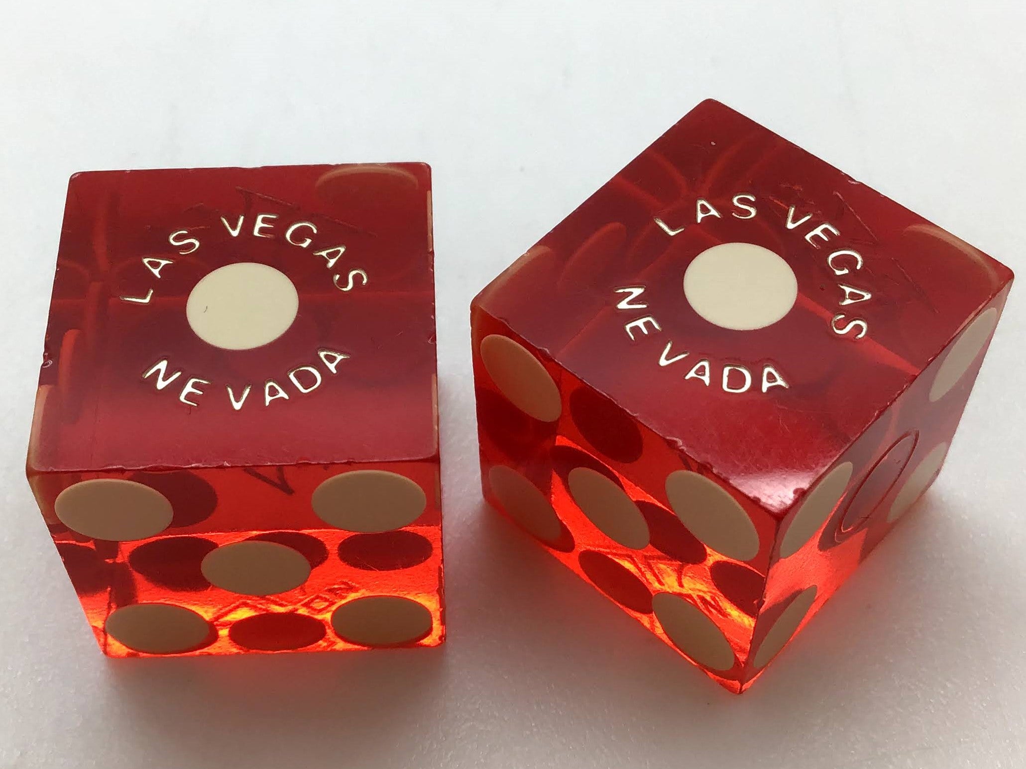 Hilton Casino Las Vegas Nevada Red Dice Pair Vintage