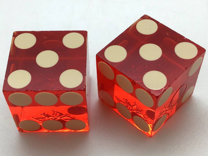 Hilton Casino Las Vegas Nevada Red Dice Pair Vintage