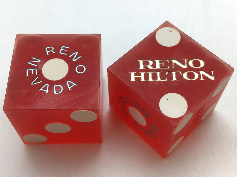 Hilton Casino Reno Nevada Red Dice Pair Vintage