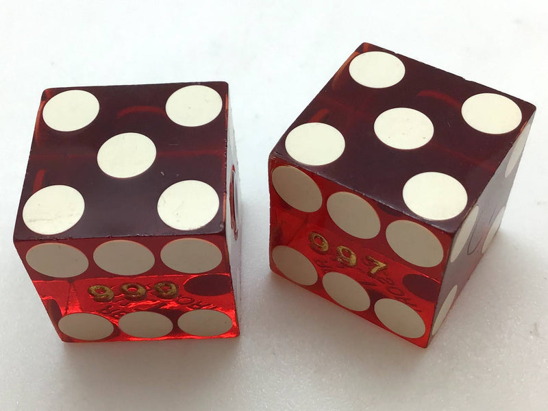 Hilton Casino Reno Nevada Red Dice Pair Vintage