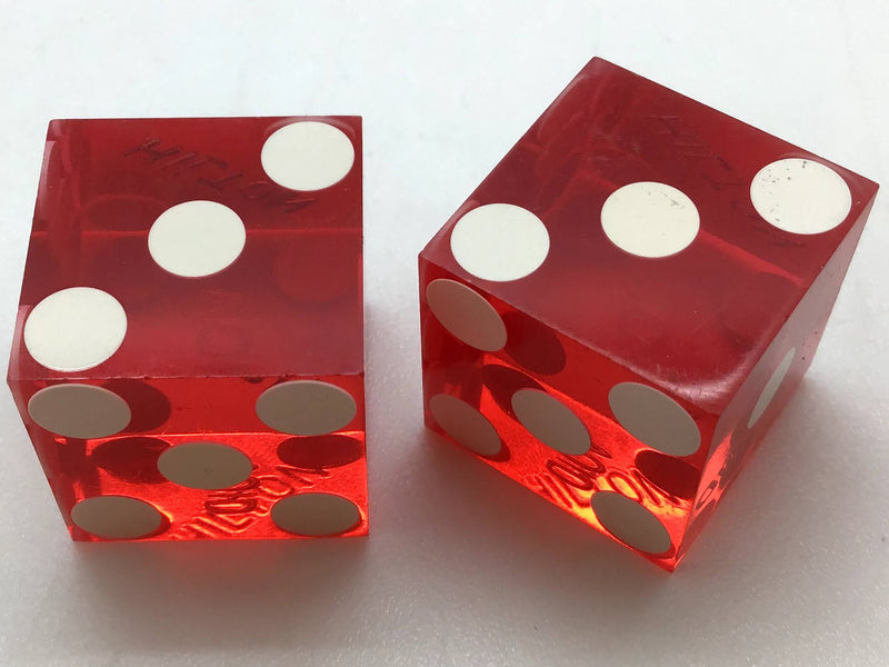 Hilton Casino Las Vegas Nevada Red Dice Pair Vintage