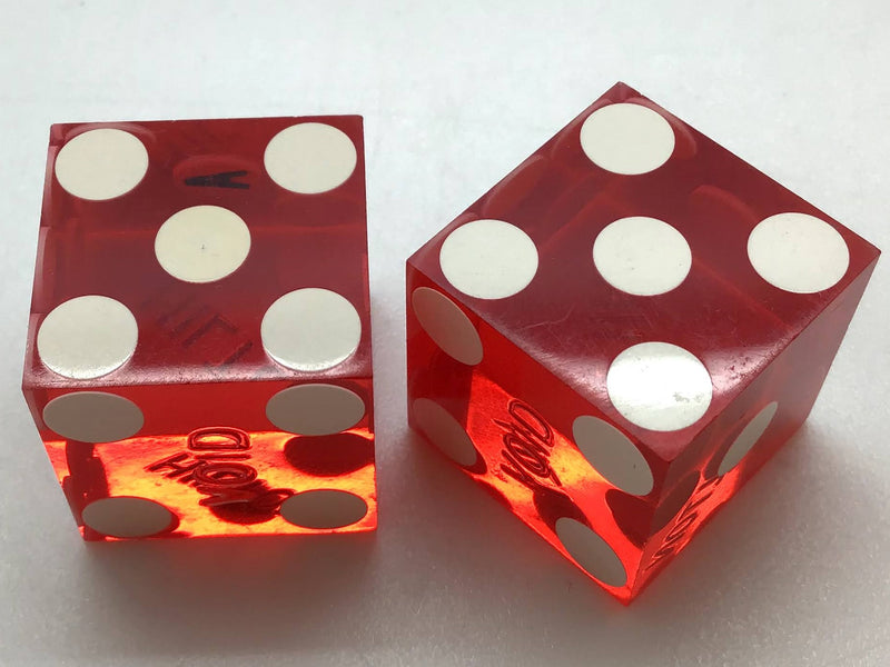 Hilton Casino Las Vegas Nevada Red Dice Pair Vintage