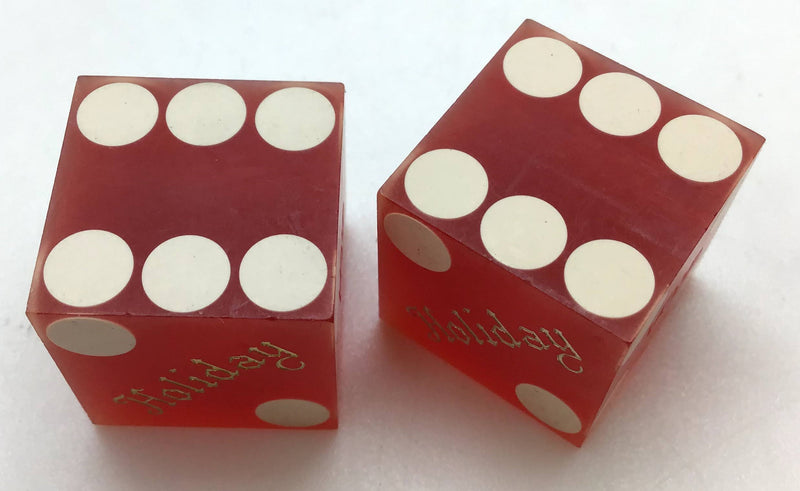 Holiday Casino Las Vegas Nevada Red Dice Pair Vintage