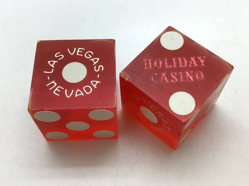 Holiday Casino Las Vegas Nevada Red Dice Pair Vintage