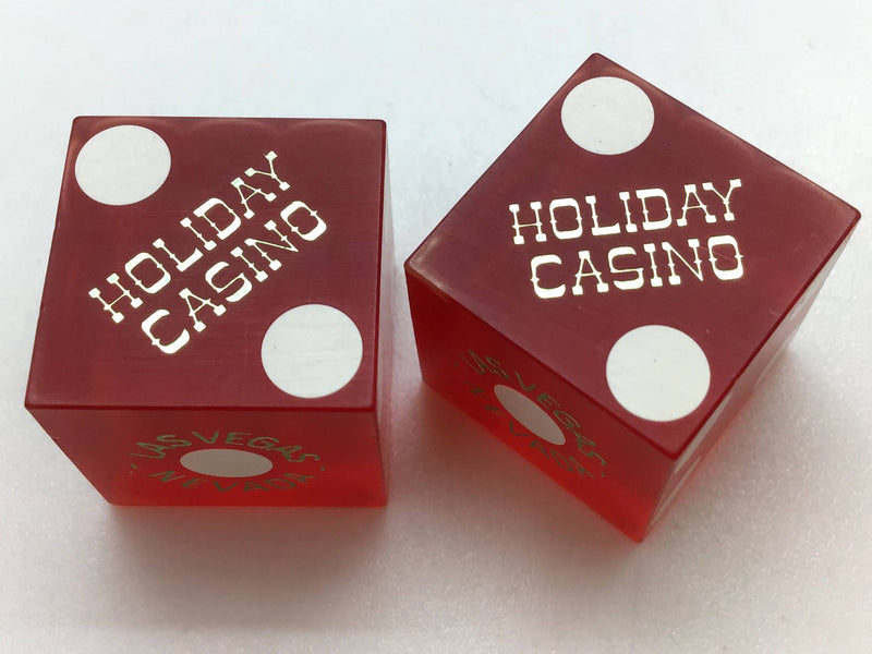 Holiday Casino Las Vegas Nevada Red Dice Pair Vintage