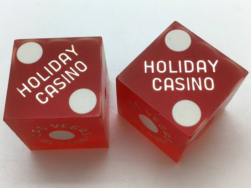 Holiday Casino Las Vegas Nevada Red Dice Pair Vintage