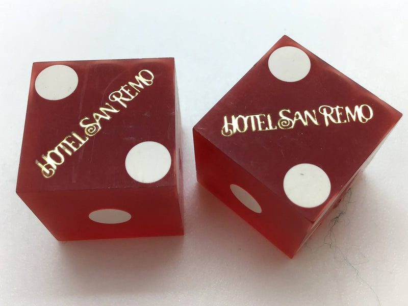 Hotel San Remo Nevada Red Dice Pair Vintage