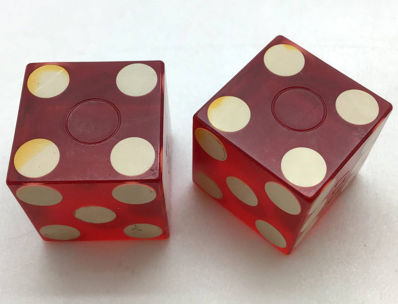 Jerrys Nugget Las Vegas Nevada Red Dice Pair Matching Numbers