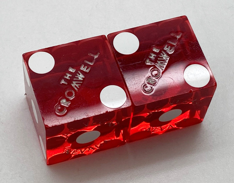 Cromwell Casino Las Vegas Nevada Red Dice Pair Matching Numbers