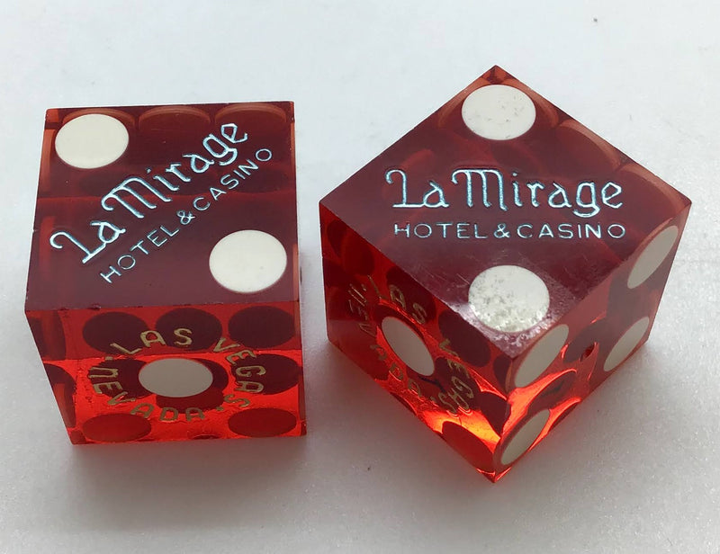 La Mirage Hotel & Casino Las Vegas Nevada Red Dice Pair