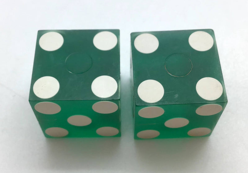 Las Vegas Club Nevada Green Dice Pair Matching Numbers