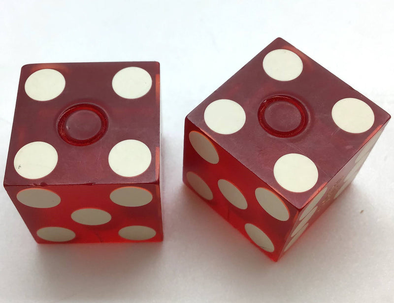 Las Vegas Club Nevada Red Dice Pair Matching Numbers